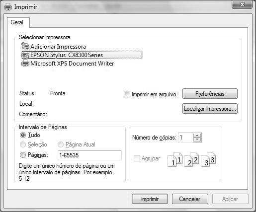 Impressão com o computador Esta seção descreve os procedimentos básicos para imprimir fotos ou documentos armazenados em computadores com Windows ou Macintosh.
