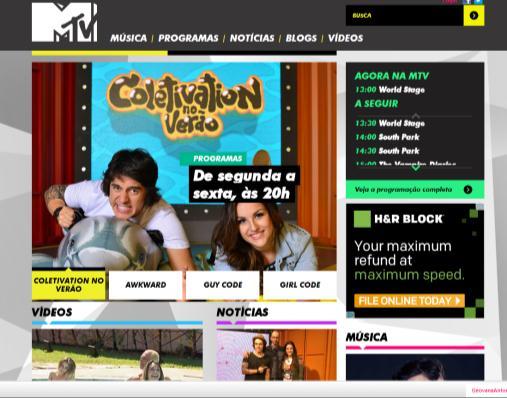 A MTV Assinantes: 12.600.000 POTENCIAL DE IMPACTO Potencial de impactar mais de 40MM pessoas Estimativa Viacom com base em 3.2 pessoas/domicílio.