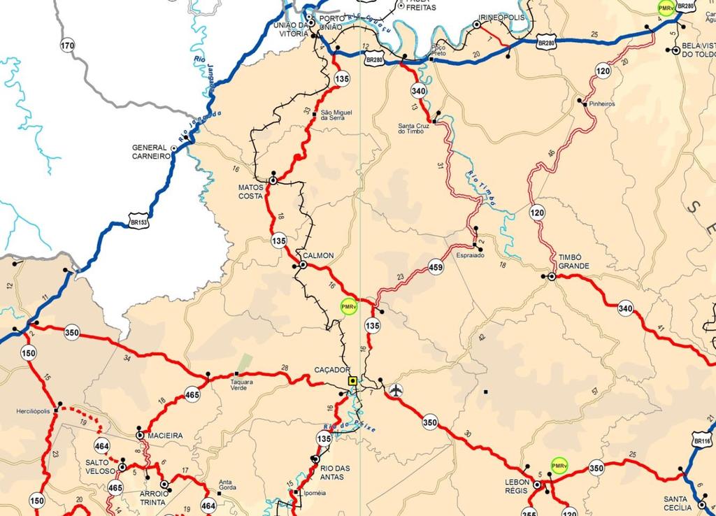 I. INTRODUÇÃO Nesta Análise Expedita, efetuada na 1ª quinzena de abril/2016, foram contemplados os segmentos pertencentes à malha rodoviária estadual que interligam a região com as Rodovias BRs 116;