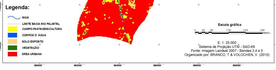 A tipologia campo/pastagem/cultura teve um declínio de 3,12 km² (-3,55% de área).