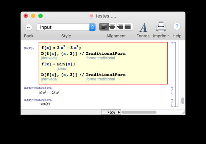 Sociedade Brasileira de Matemática Matemática na Contemporaneidade: desafios e possibilidades Cálculo da derivada da função potência com o software Mathematica 10.3 6.