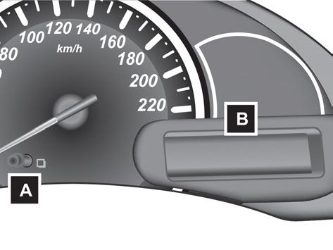 A luz de advertência de nível de combustível baixo se acende quando a quantidade de combustível no tanque estiver baixa.