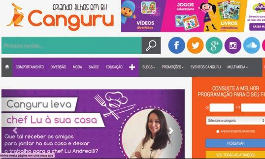 O portal Além de reportagens e vídeos, o portal Canguru oferece a programação completa de entretenimento para crianças nas três cidades.