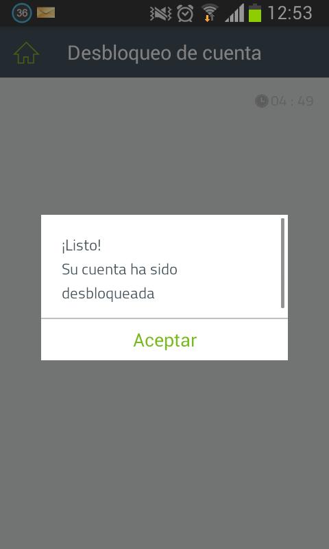 5. Pressione o botão de desbloqueio para concluir o processo 5 CÓMO ALTERAR A SENHA DE DOMINIO DESDE SEU DISPOSITIVO MÓVEL? 1.