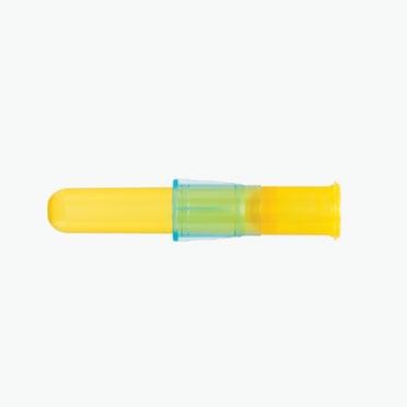 SOL-M COLETOR DE SANGUE Dispositivo de segurança para coleta de sangue a vácuo, composto por duas partes holder e tubo a vácuo que retrai a agulha para dentro,