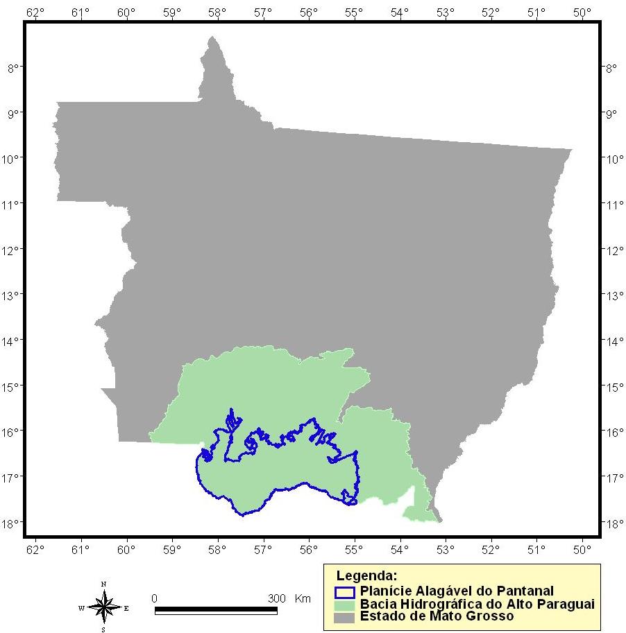 - base digital de dados referente à Planície Alagável do Pantanal, referente ao estudo realizado por SILVA & ABDON, 1998; A partir do cruzamento das bases acima descritas, utilizando o Sistema de