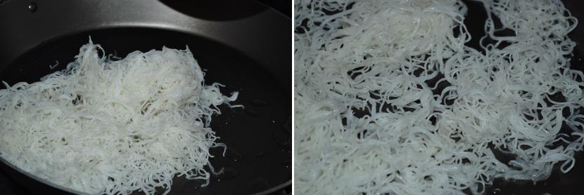 Cozinhe o noodle de arroz como manda a embalagem.