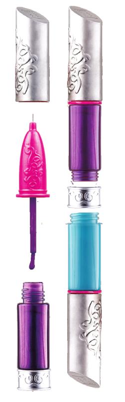 3 To clean the tip of the nail polish pen, let it soak in nail polish remover for a few minutes. If blocked, insert the provided needle in the pen tip to unblock.