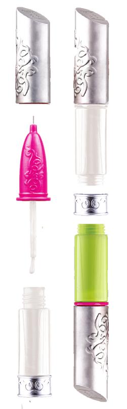3 To clean the tip of the nail polish pen, let it soak in nail polish remover for a few minutes. If blocked, insert the provided needle in the pen tip to unblock.