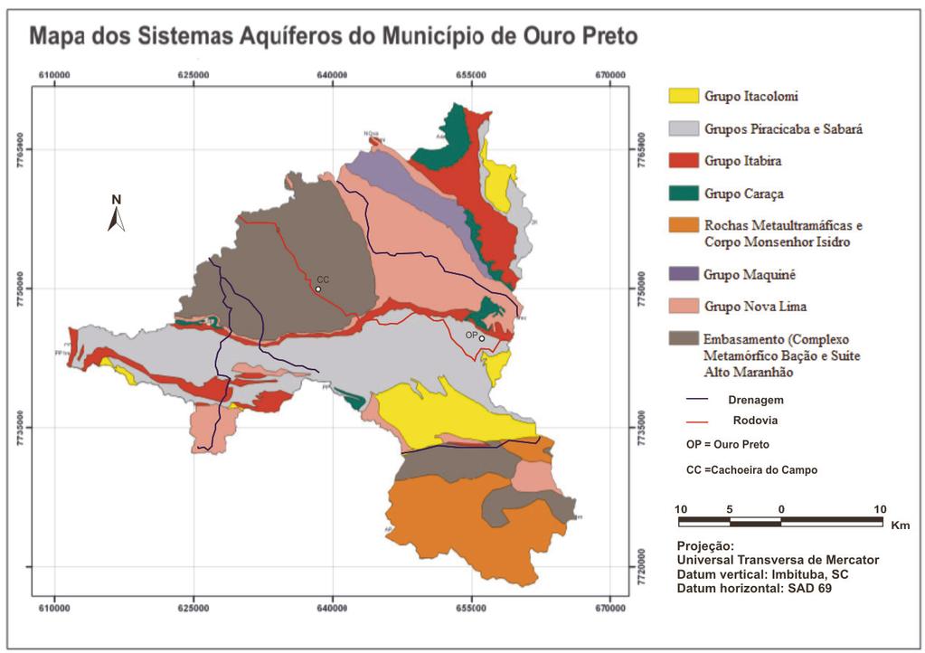 20 Figura 3: Mapa de Sistemas Aquíferos da área do município de Ouro Preto/MG.