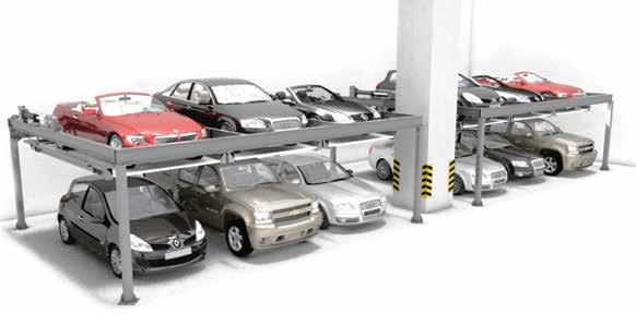 Duplicador de lugar de estacionamento de grande capacidade, também adequado para oficinas, LIFTECH HP2236 Duplicadores de lugares de estacionamento para 4 e 6 carros sem postes intermédios, LIFTECH