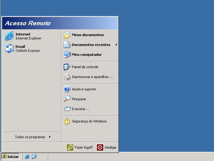 Figura 6 - Tela de acesso remoto ao servidor Windows. Atividade prática: 1. Faça a configuração de permissão de acesso remoto ao servidor Windows 2003 em ambiente de máquina virtual; 2.