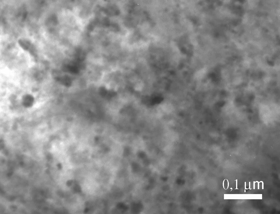 Fig.4 Micrografia da liga Al-Mg-Nb: tratada a 500 o C e padrão de difração. RESISTIVIDADE ELÉTRICA A Fig.