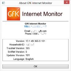 Ver informações sobre a versão do GfK Digital Trends App Através do grupo de programas