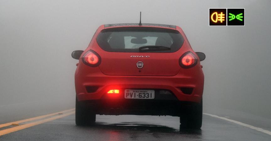 LUZ DE NEBLINA - luz do veículo destinada a aumentar a iluminação da via em caso de neblina, chuva forte ou nuvens de pó.