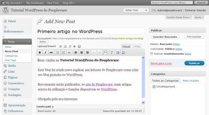 O WordPress disponibiliza 3Gb de espaço para armazenar as suas imagens ou outros ficheiros.