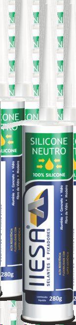 Adesivos e Selantes Linha Profissional Silicone Neutro IIESA Adesivo selante de silicone, monocomponente, em forma de pasta viscosa com secagem rápida e excelente aderência sobre diversos substratos,