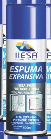 Linha Profissional Adesivos e Espuma Cola Cuba IIESA Adesivo de alta pega inicial de uso profissional a base de polímeros híbridos, desenvolvido especificamente para a fixação de cubas metálicas e de