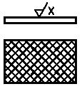 Perpendicular ao plano de projeção da vista sobre o qual o símbolo é aplicado.