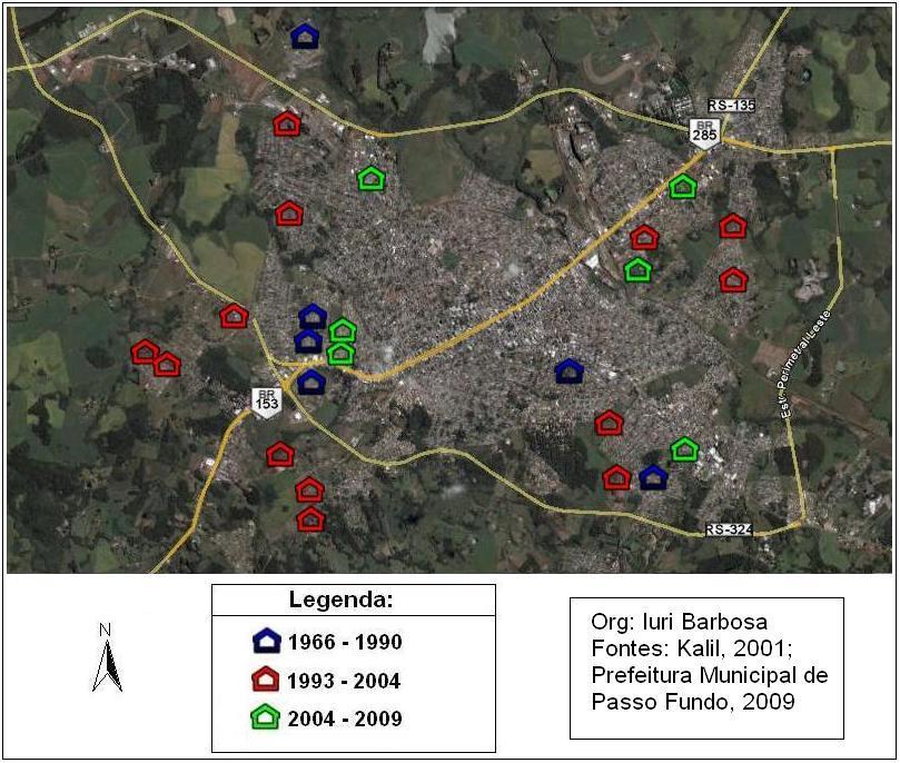 periféricas (como pode ser visto no Mapa 2), distantes do centro da cidade.