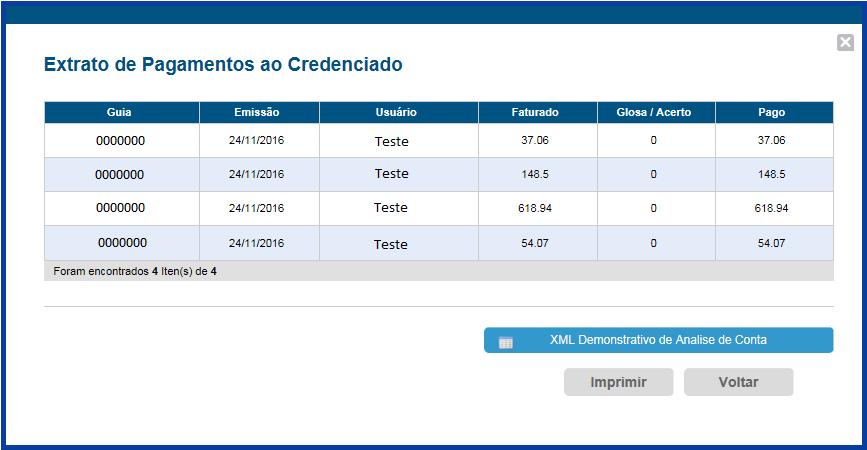 Ao clicar no lote será exibido o detalhamento por