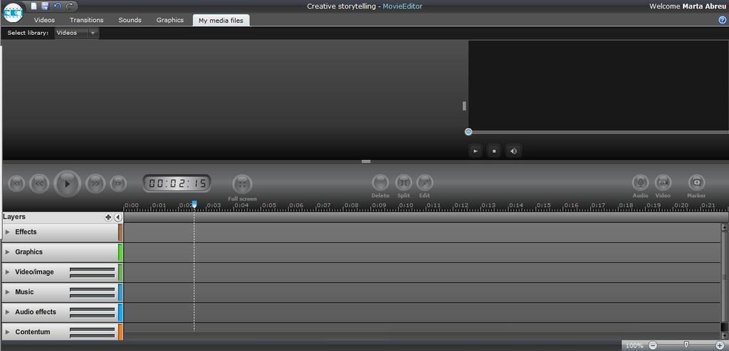 9. Com o Movie Editor poderá editar os seus próprios vídeos de forma muito simples. Figura 9. Selecciona a ferramenta Movie Editor para editar o se próprio filme. 10.