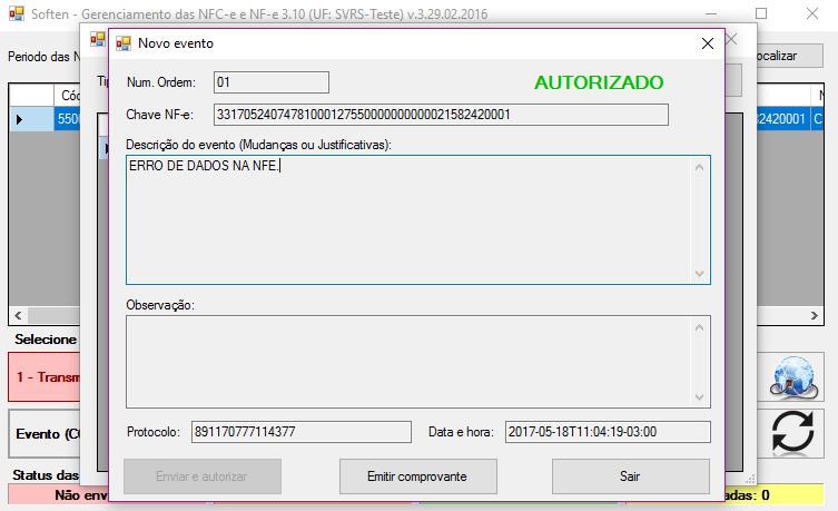 30 A partir do momento em que for autorizado o evento, o botão EMITIR