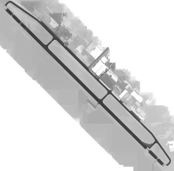 mostrada na Figura 7, condicionadas à imagem filtrada (Figura 4). A reconstrução morfológica obtida é mostrada na Figura 8. Figura 8. Reconstrução morfológica das pistas do aeroporto.