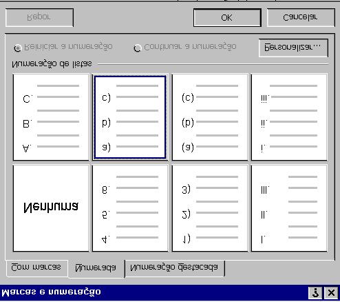 Capítulo 4- Formatação de Texto 4.3. Listas Automáticas O Word realiza a construção automática de listas. Estas listas podem ser numeradas ou com marcas.