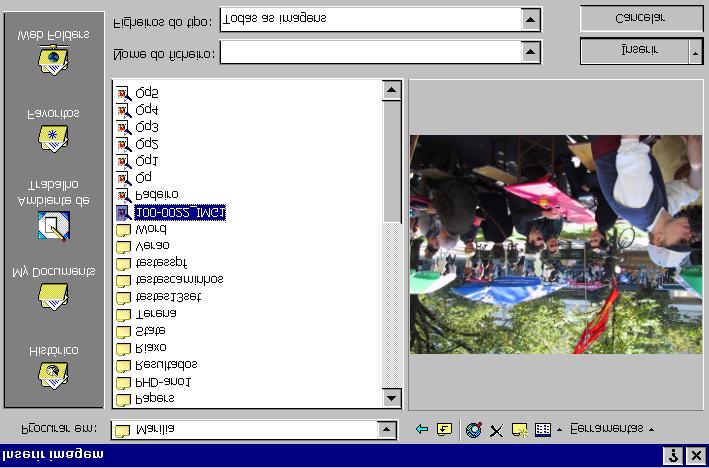 Capítulo 6- Inserção de Figuras 3. Na janela de diálogo para inserção de imagens (Figura 46) indicar a localização (disco ou pasta) da figura na caixa Procurar em.