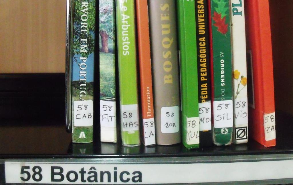 Encontrar na biblioteca: estantes Cada prateleira está identificada com a classe