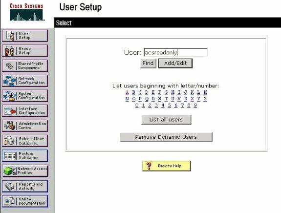 Termine estas etapas no Cisco Secure ACS: 1. Na interface gráfica do usuário do ACS, clique em User Setup. 2.