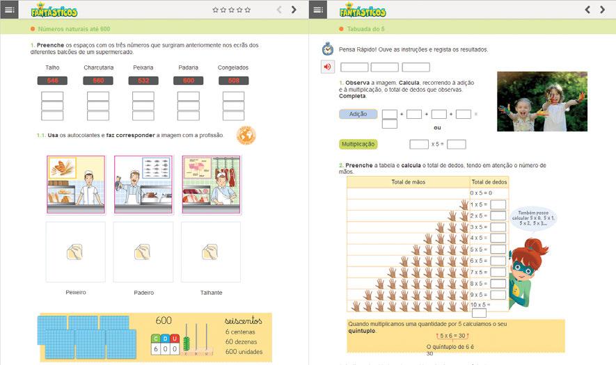 Multimédia Versão interativa do manual escolar NOVIDADE A versão interativa do manual escolar garante uma