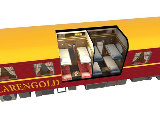 O trem Zarengold foi projetado para lhe proporcionar uma confortável experiência de aventura com uma variedade de cabines para todos os gostos.