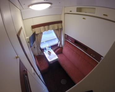 As cabines Standard Plus são equipadas com 2 camas inferiores e 2 camas superiores.