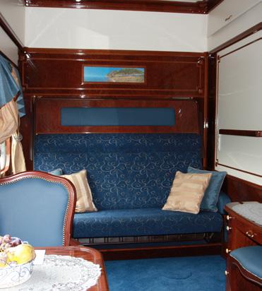 vinhos. VERDADEIRO HOTEL DE LUXO SOBRE TRILHOS Cabine Imperial Suite - É a cabine mais espaçosa, medindo 11.