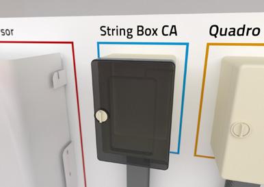 String-box CA A string-box CA tem a finalidade de comportar os dispositivos de proteção do lado CA do inversor.