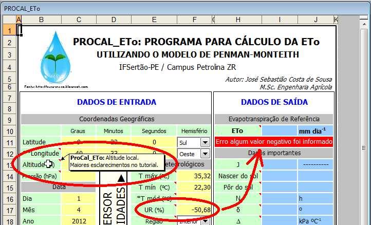 390 Procal_Eto: Programa Computacional... (todas do nordeste brasileiro). Os mesmos valores foram adotados (dentre outros) por Back (2008) e Borges Jr et al.