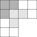 6 1 o Exemplo Esta figura é formada por vinte quadradinhos. Divida-a em quatro pedaços de mesma área e mesma forma. Marque sobre a figura os traços da divisão, explicando seu procedimento.