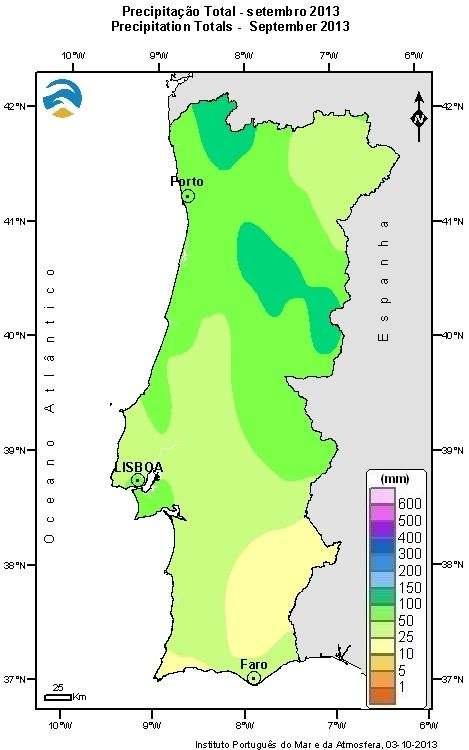 PRECIPITAÇÃO Os valores da quantidade de precipitação (Figura 3 esq.