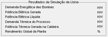 Em seguida, utilizando os conceitos definidos no capítulo três, este software realiza não só o cálculo da potência gerada nas turbinas e consumida pelas bombas, bem como a troca de calor da caldeira