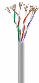 U/UTP Categoria 5e 125 MHz cabo flexível de 4 pares (bainha de PVC ou LSZH) DESCRIÇÃO Estes cabos, para instalações interiores, são utilizados no fabrico de cordões de ligação.