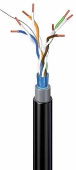 F/UTP Categoria 5e 200 MHz 4 pares (cabo de interior/exterior) DESCRIÇÃO Estes cabos proporcionam excelentes características de transmissão, as quais excedem os requisitos da categoria 5e.