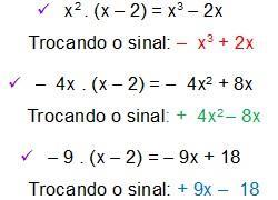 Caso queira fazer a prova real, basta multiplicar (3x 2 +x 1) por 2x 2 4x + 5 e verificar se a solução será 6x 4 10x 3 + 9x 2 + 9x 5. Nesse caso, como o resto é zero, não é preciso somá-lo ao produto.