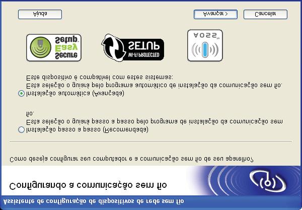 Configuração da comunicação sem fio para o Windows usando o