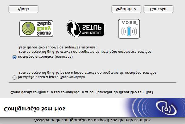 Configuração da comunicação sem fio para o Macintosh usando o aplicativo instalador da Brother f Clique duas vezes no Assistente