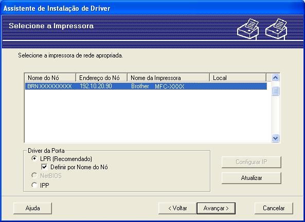 Assistente de Instalação do Controlador (driver) (somente Windows ) Uso do Assistente de Instalação do Controlador (driver) 7 a Ao executar o assistente pela primeira vez, você verá uma tela de