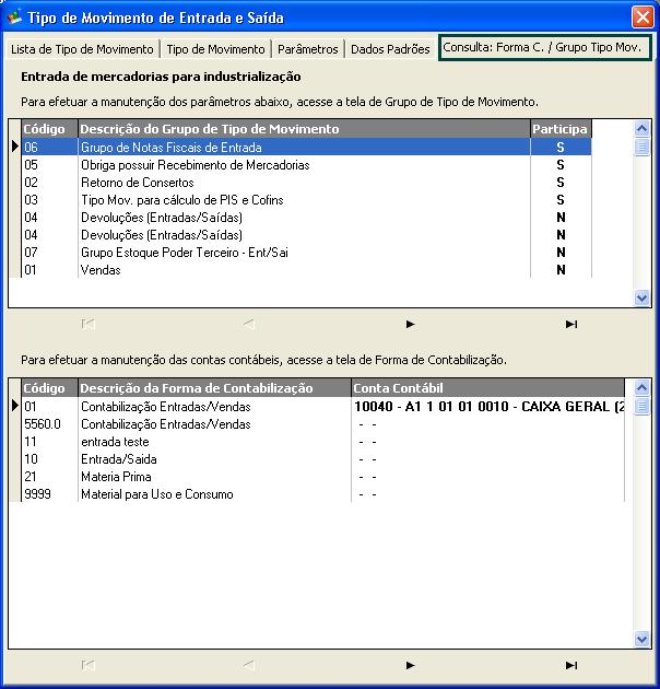 As condições são cadastradas na tabela Condições de Pagamento Tipo de Movimento de Entrada Modalidade de Embarque: Informe se o frete será por conta do fornecedor ou do cliente.