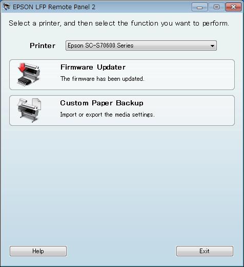 Actualize o Firmware Actualize o Firmware No seguinte procedimento, utilize EPSON LFP Remote Panel 2.