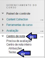 Nota Inteiro e em seguida clique em Testes, como mostra a figura 30.